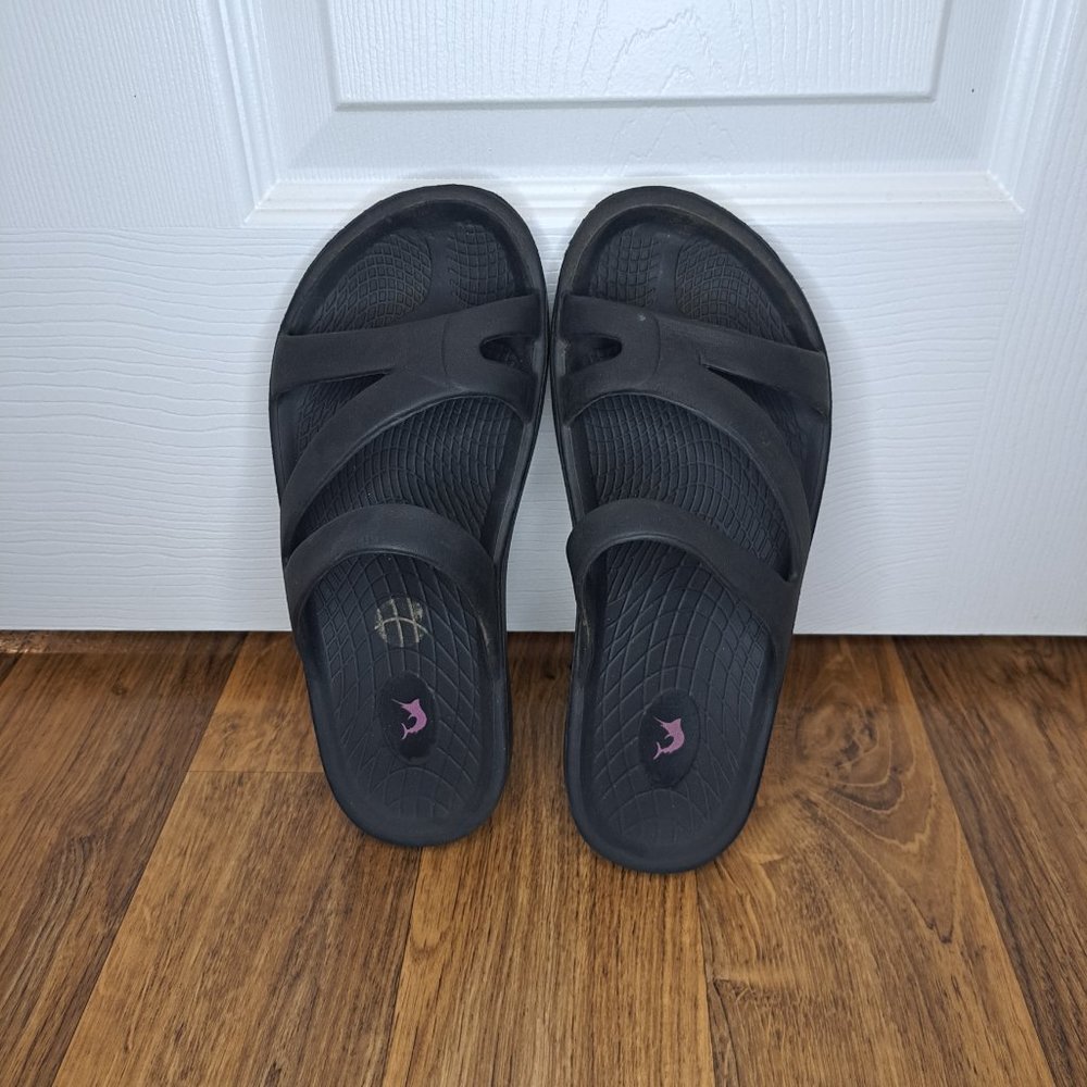 Reel Legends Black Slip-On Comfort Sandals Size 9 - Picture 4 of 7